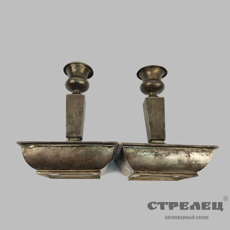 картинка — подсвечники серебряные. хлебников. российская империя, конец 19 — начало 20 века
