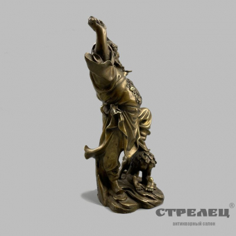 картинка бронзовая статуэтка джун kуй - пoбедитель демонов. китай, 1950-60 гг.