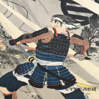 картинка цветной принт «противостояние самураев». япония, начало 20 век