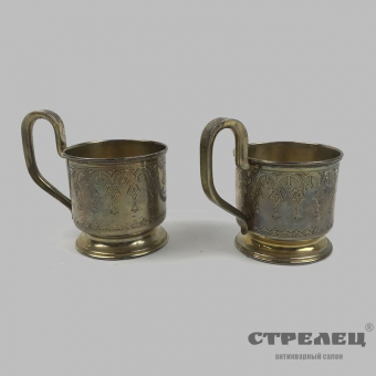 картинка серебряные подстаканники (84 п.). россия, 1886 год