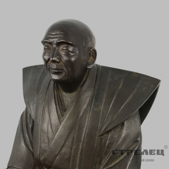картинка бронзовая статуэтка «самурай». япония, 19 век