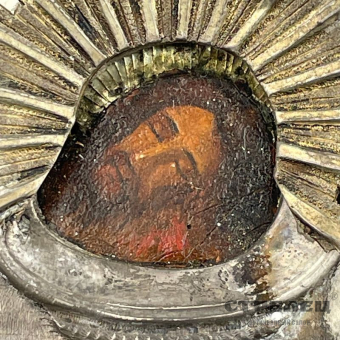 картинка — икона «иоанн креститель» в серебряном окладе