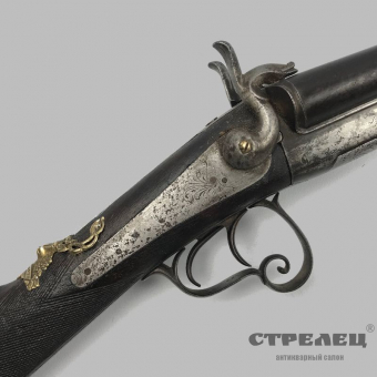 картинка охотничье двуствольное ружьё. европа, 19 век