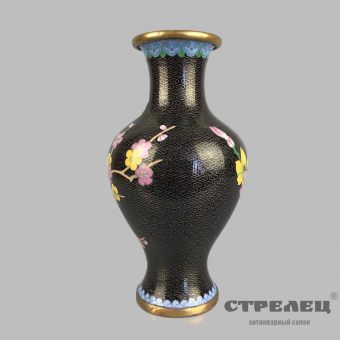 картинка ваза в технике клуазоне. китай. 20 век